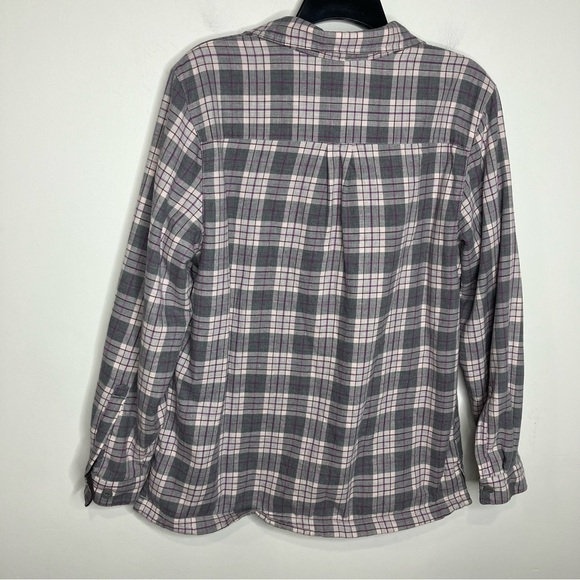 L.L. Bean‎ fleece lined plaid flannel button down shirt size medium - Picture 5 of 5